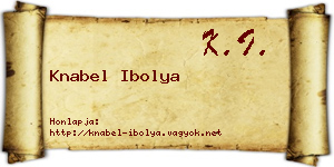 Knabel Ibolya névjegykártya